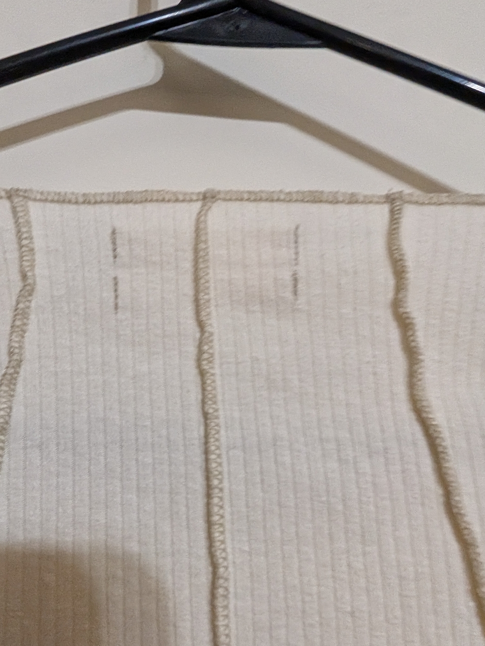 Urban Outfitters Cream Ribbed Button-Front Long Sleeve Top SP - Picture 7 of 7